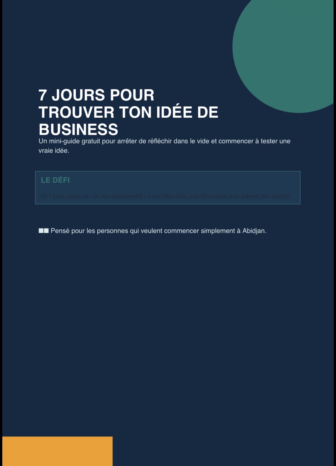 7 jours pour trouver ton idée de business