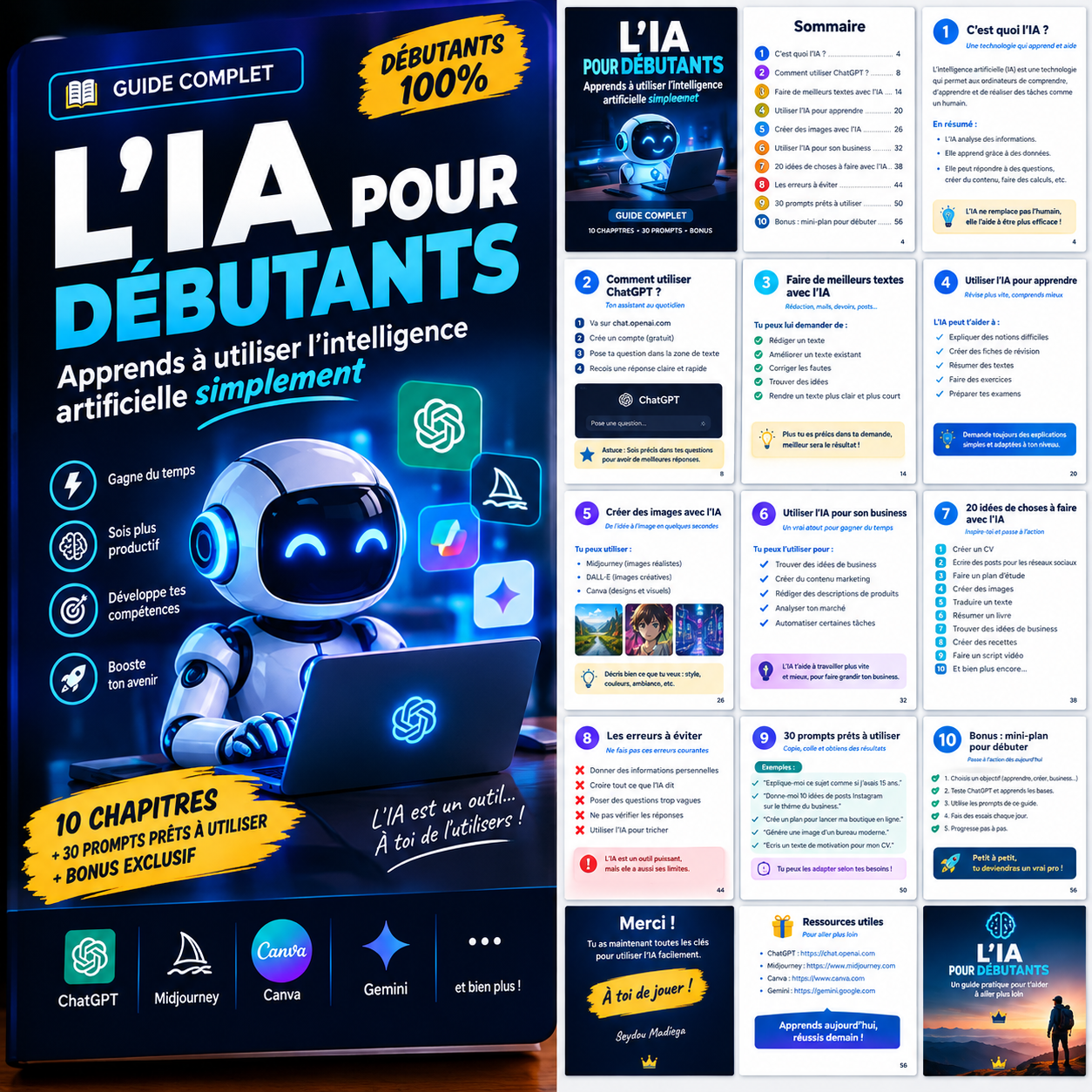 L’IA POUR DÉBUTANTS Le guide simple pour apprendre à utiliser l’intelligence artificielle