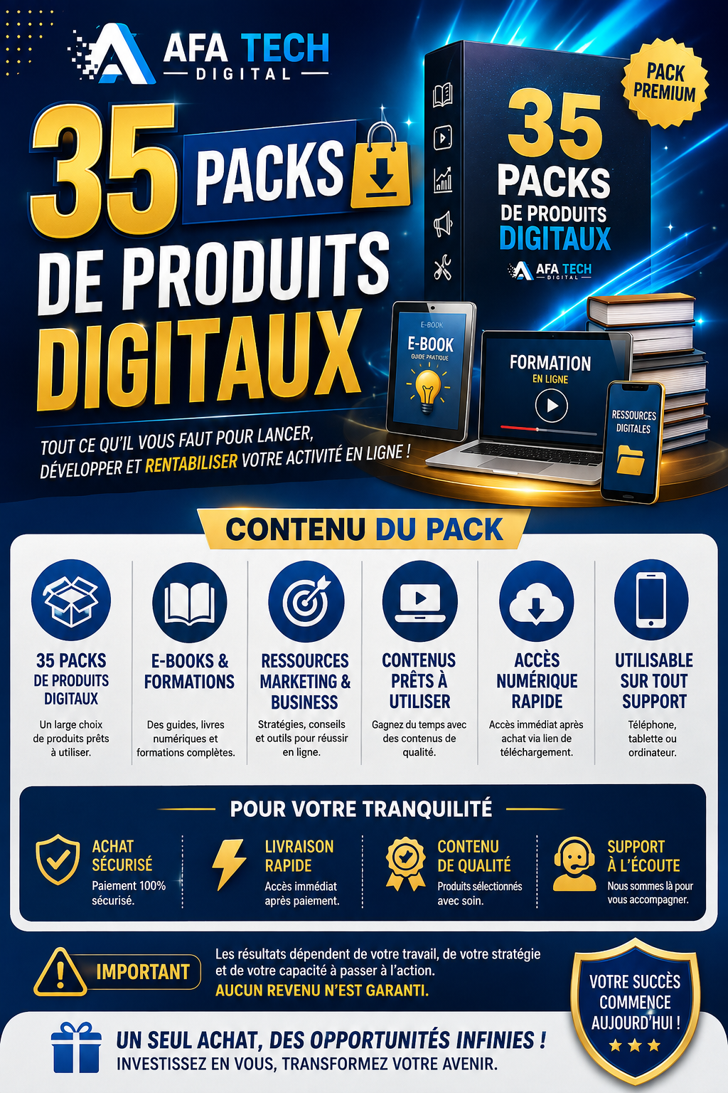 35 PACKS DE PRODUITS DIGITAUX PREMIUM