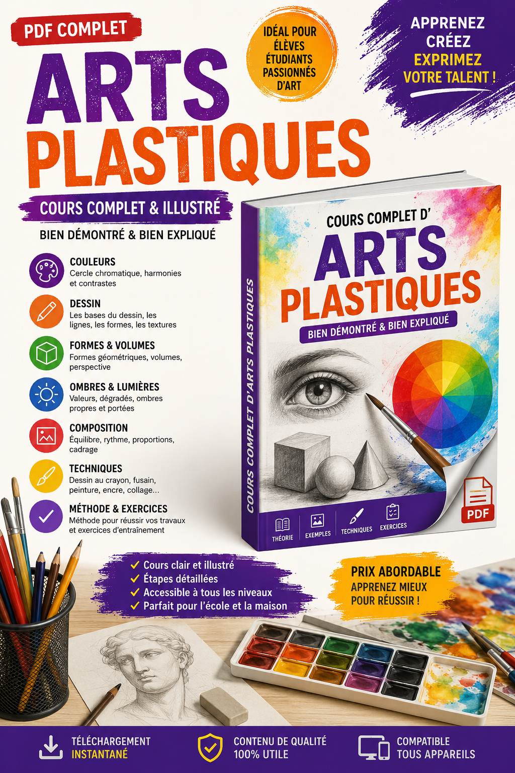 Cours Complet d’Arts Plastiques – PDF Bien Expliqué 🎨📚