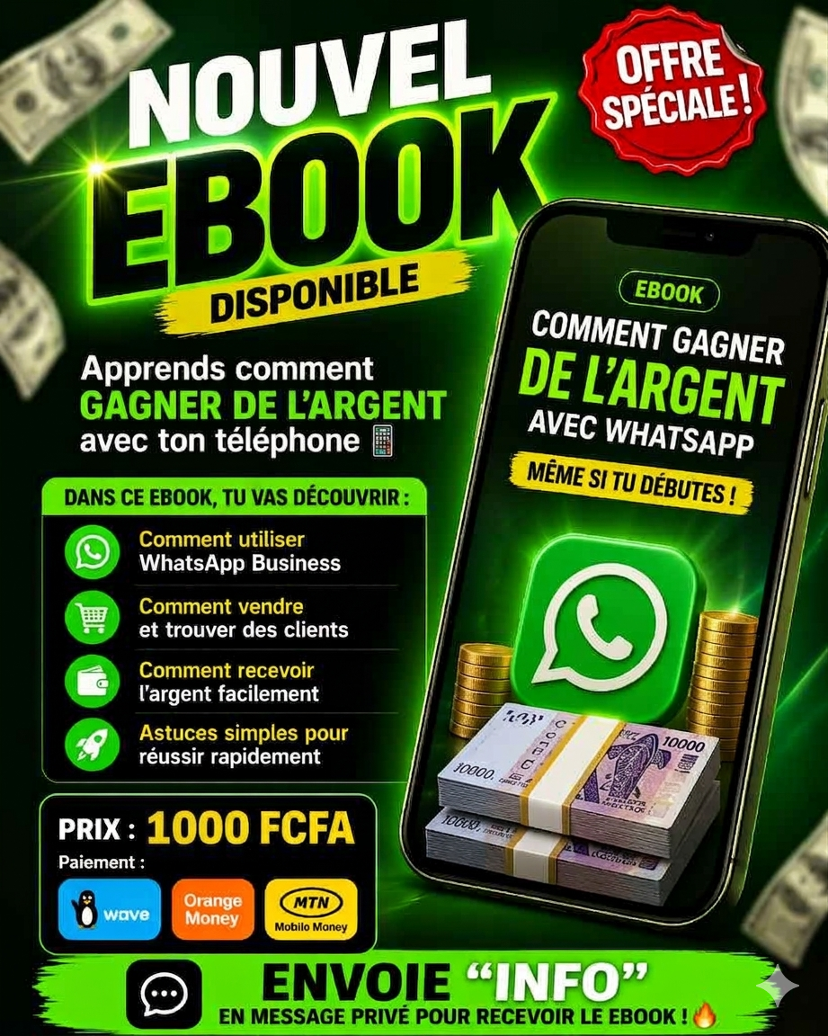 Ebook pour gagne de largent avec wattsap