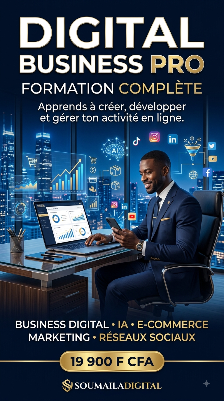DIGITAL BUSINESS PRO — FORMATION COMPLÈTE : DE ZÉRO À LA CRÉATION ET AU DÉVELOPPEMENT DE TON ACTIVITÉ EN LIGNE