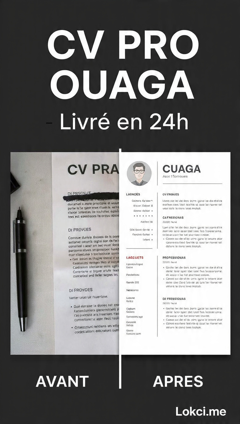 Je transforme ton CV brouillon en CV pro qui attire les recruteurs au Burkina - Livré en 24h