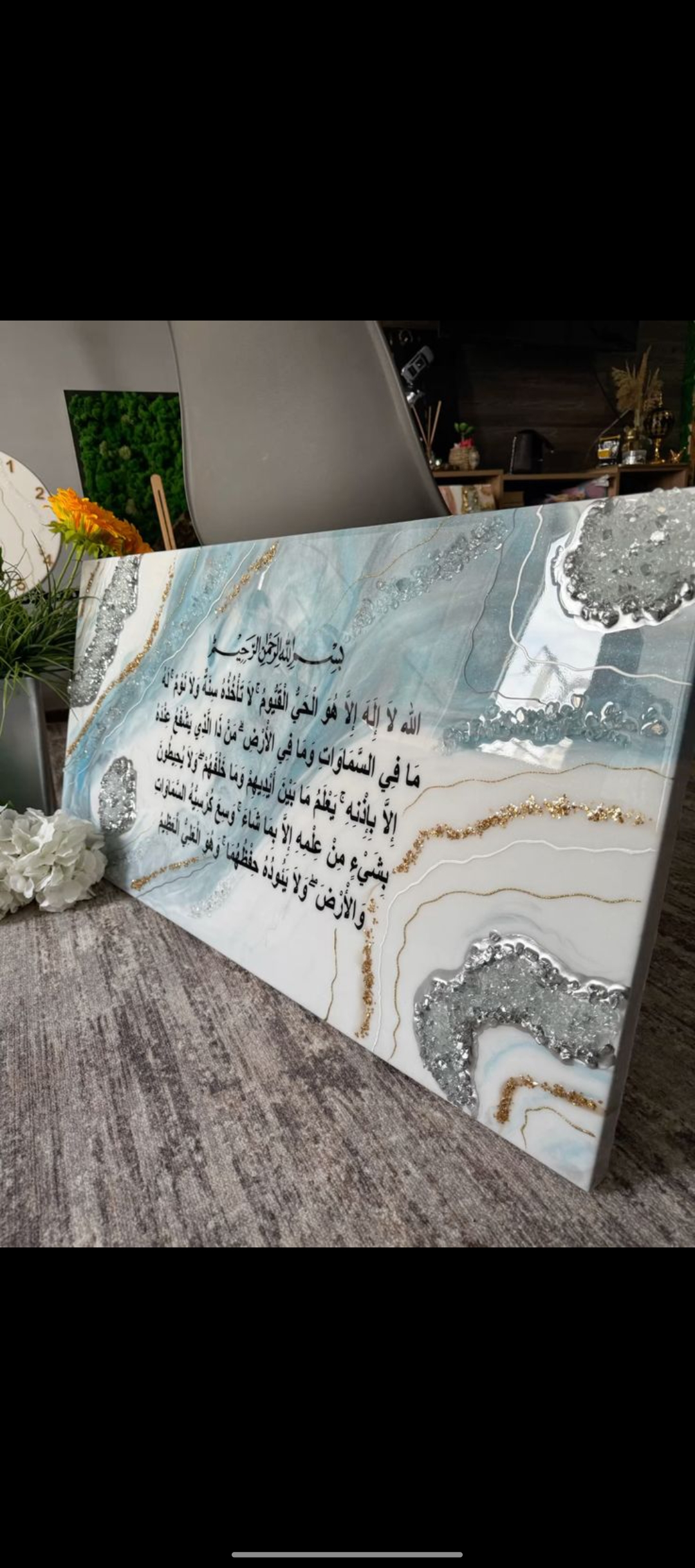 Tableau décoratif en résine époxy