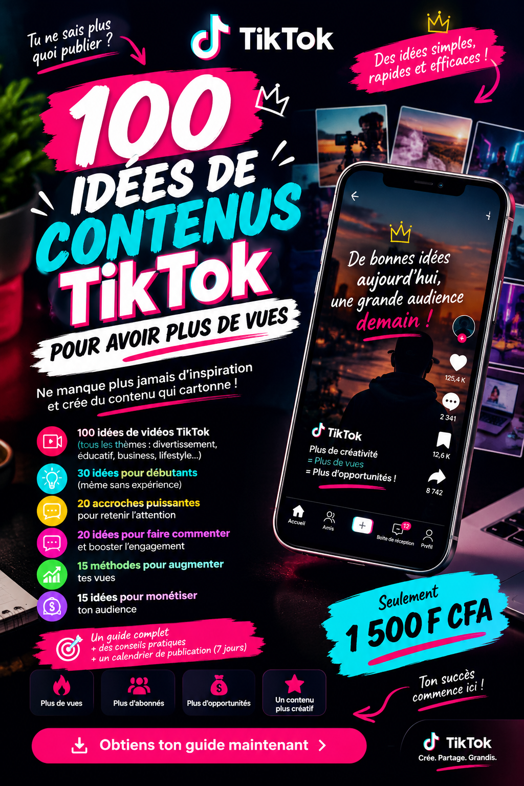 100 idées de contenus TikTok pour avoir plus de vues