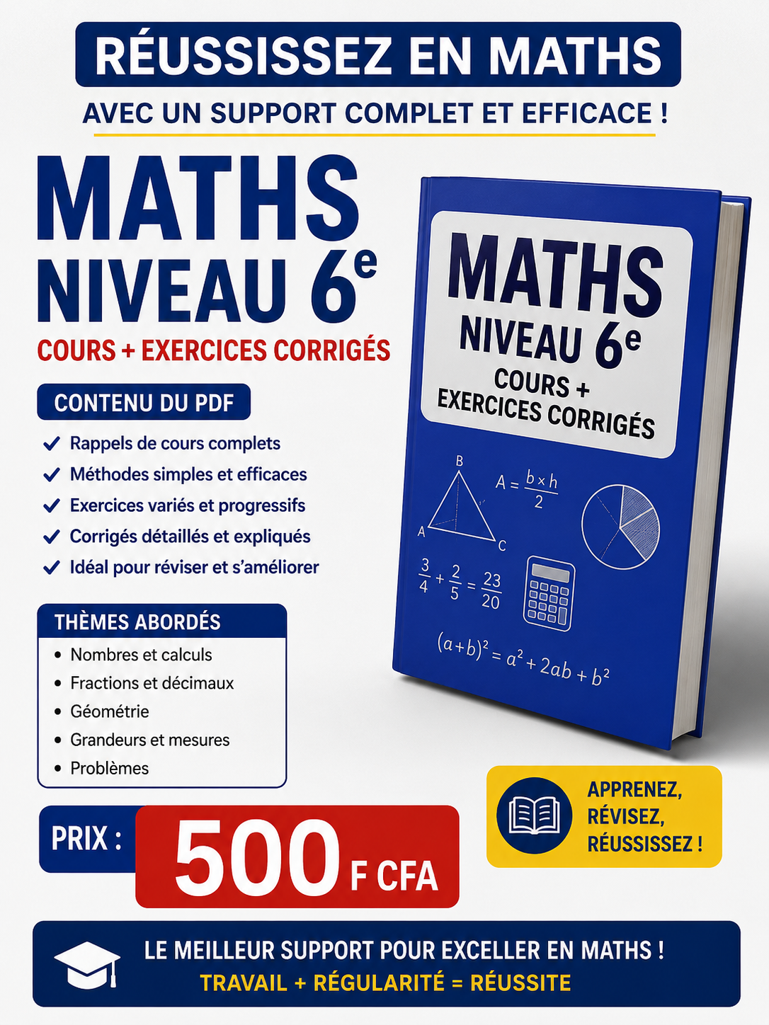 Maths Niveau 6e – Cours + Exercices Corrigés